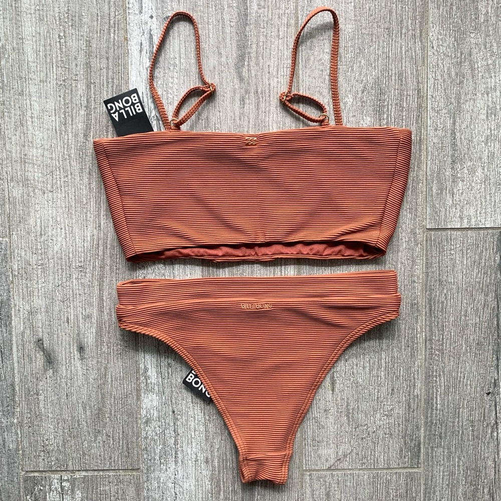 Billabong Rust Ribbed Bikini Set - Picture 7 of 10